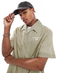 ASOS - Chemise décontractée à rayures avec col à revers et broderie sur la poitrine - Lyst