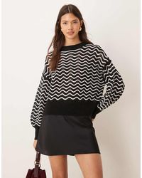 Jdy - Zig Zag Stripe Detail Jumper - Lyst