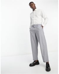 New Look - Pantaloni eleganti comodi a quadri con pieghe - Lyst
