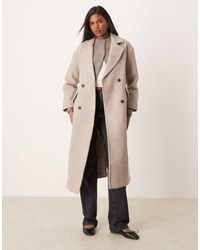 New Look - Cappotto Elegante Taglio Comodo Color Visone - Lyst