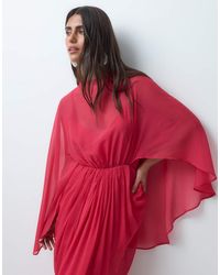 ASOS - Draped Cape Bodice With Skirt And Open Back With Tassel Detail Maxi Dress - Lyst