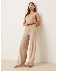 Mango - Pantalones Con Cordón Ajustable De Punto De (Parte De Un Conjunto)-Neutro - Lyst