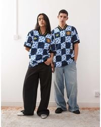 adidas Originals - Adidas football - manchester united - lifestyler - t-shirt - bleu imprimé - Lyst