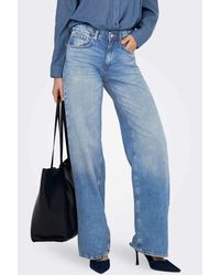 ONLY - Jean ample - moyen clair - Lyst