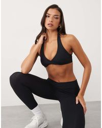 BO+TEE - Soft Active Halter Neck Twist Detail Sports Bra Co-Ord - Lyst