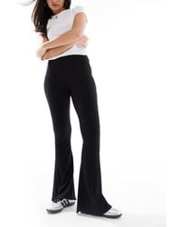 ASOS - Rib Flare Trouser With Lettuce Hem - Lyst