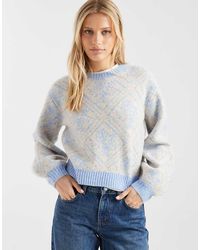 Miss Selfridge - Diamond Floral Slouchy Jumper - Lyst