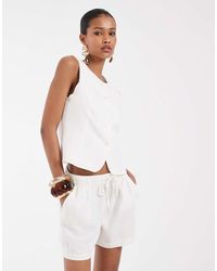 ONLY - Linen Blend Tailored Shorts Co-Ord - Lyst