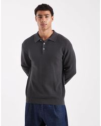 Jack & Jones - – premium – langärmliges polohemd aus strick - Lyst