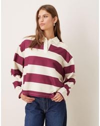ASOS - Long Sleeve Stripe Rugby Polo - Lyst