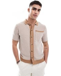New Look - Retro Open Knit Shirt - Lyst