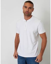 Threadbare - Textured Cotton Quarter Zip Polo Shirt - Lyst
