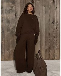 4th & Reckless - Cotton Rich Tie Waist Wide Leg Jogger Co-Ord - Lyst