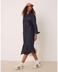 ASOS - – midi-hemdkleid mit rinse-waschung - Lyst