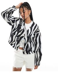 Vero Moda - Giacca Trapuntata Taglio Corto Monocromatica Con Stampa Zebrata - Lyst
