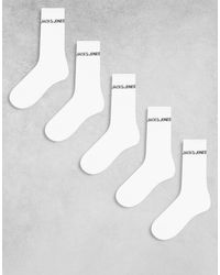 Jack & Jones - 5 Pack Ribbed Logo Socks - Lyst