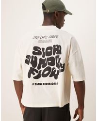ASOS - Oversize Drop Shoulder T-shirt Withy Slow Sunday Graphic - Lyst