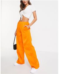 Pieces Nora High Waist Wide Trouser - Orange