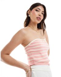 ASOS - Knitted Bandeau Top With Tie Detail - Lyst