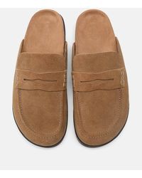 Stradivarius - – offene clogs aus leder - Lyst