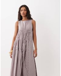 Ghospell Drawstring Mini Dress in Green | Lyst