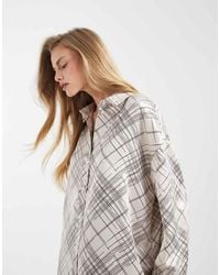 4th & Reckless - Satin Deep Cuff Shirt Co-Ord - Lyst