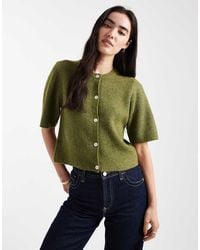 Pieces - Soft Knit Short Sleeve Cardigan - Lyst