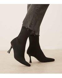 ASOS - Wide Fit Reagan Chisel Toe Sock Boots - Lyst