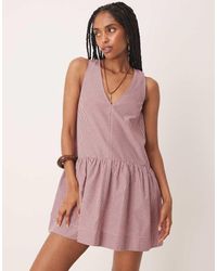 ASOS - Mini Jurk Met Halternek En Verlaagde Taille - Lyst