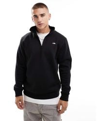 JJ Rebel - Felpa Nera Con Zip Corta E Logo Piccolo Sul Petto - Lyst
