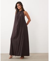 ASOS - High Gathered Neck With Open Back Maxi Dress - Lyst