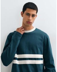 ASOS - Heavyweight Relaxed Long Sleeve T-Shirt With Chest Stripe - Lyst