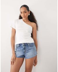 River Island - Denim Hot Pants - Lyst