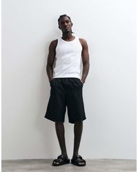 Redefined Rebel - Cristiano baggy Fit Pinstripe Shorts - Lyst