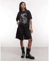 AllSaints - Linx Etta Short Sleeve Boxy T-Shirt With Embellished Graphic Logo - Lyst