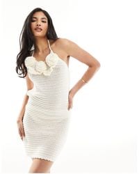 4th & Reckless - Fleur Open Knit Crochet Corsage Dress - Lyst