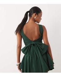 TFNC London - Bengaline V Back Bow Detail Skater Mini Dress - Lyst