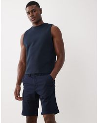 SELECTED - Pantalones Cortos Chinos Azul Marino De - Lyst