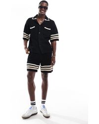 The Couture Club - Stripe Trim Knitted Shorts - Lyst