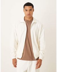 ASOS - Premium Linen Blend Oversized Track Jacket - Lyst
