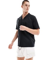 ASOS - Relaxed Linen Blend Shirt With Revere Collar - Lyst