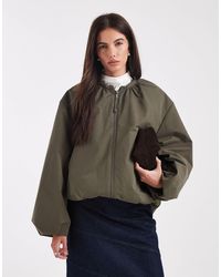 ASOS - Oversized Bubble Hem Bomber Jacket - Lyst