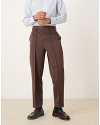 ASOS - Smart Relaxed Tapered Trousers With Pintuck - Lyst