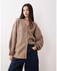 ASOS - Oversized High V-neck Boyfriend Cardigan - Lyst