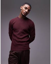 Mango - Maglione Bordeaux Con Scollo Rotondo - Lyst