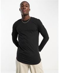 Jack & Jones - Essentials Longline Long Sleeve T-shirt With Curve Hem - Lyst