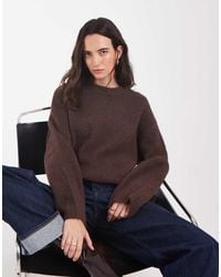 Pieces - Oversized Wool Blend Knitted Jumper - Lyst