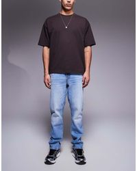 River Island - Vaqueros De Corte Recto Con Lavado Azul Claro De - Lyst