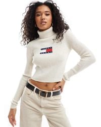 Tommy Hilfiger - Gebreide Top Met Col En Lange Mouwen - Lyst