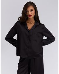 Boux Avenue - Amelia Satin Pyjama Set Collared Top And Trousers Nightwear - Lyst